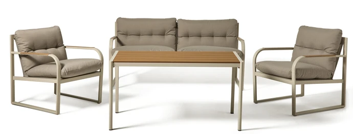 Freestyle, Utegrupp med soffa, 2 fåtöljer och bord