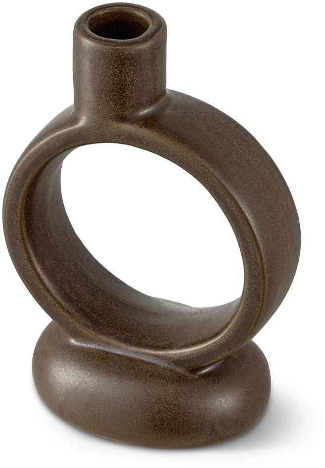 Cirque - Ljusstake, H16,2 L11 B7,2 cm - Brun