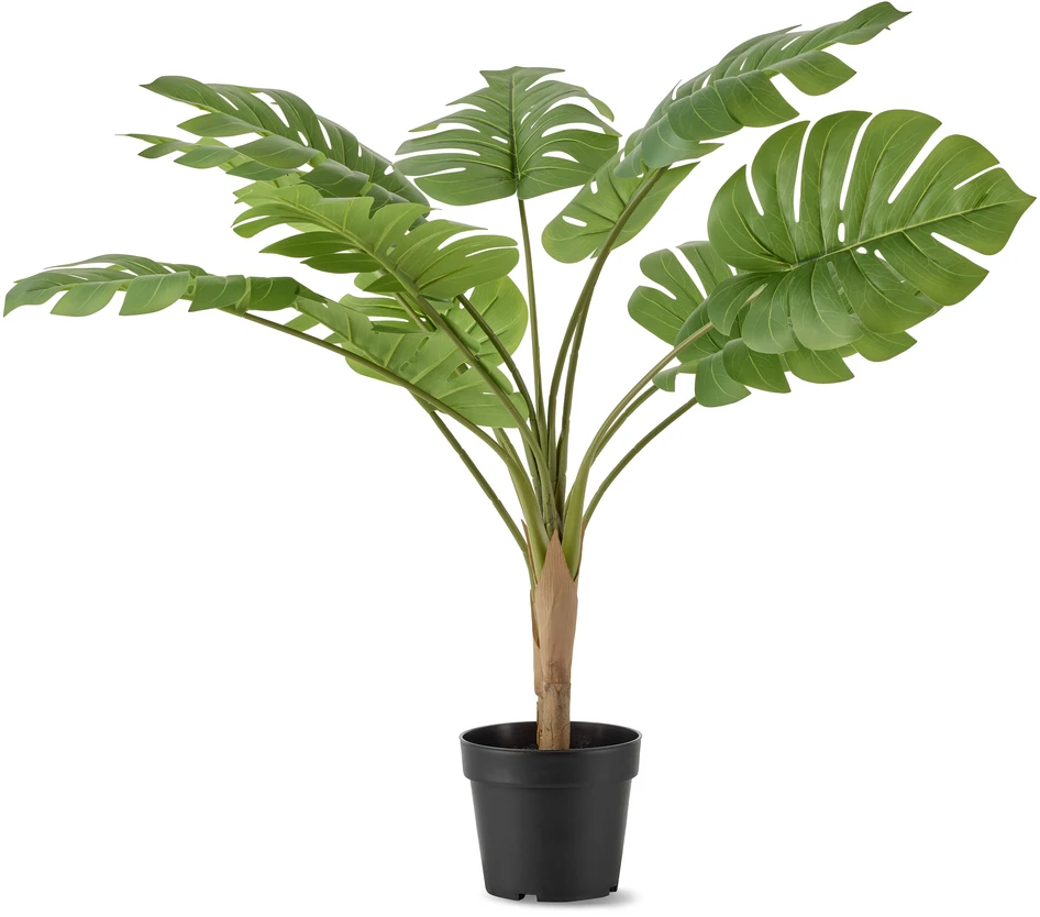 Monstera - Konstväxt i kruka, H95 Ø70 cm - Grön