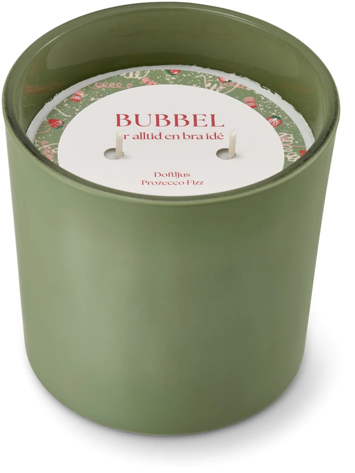 Budskap - Doftljus, Prosecco Fizz, brinntid 35 h, 300 gr - Grön