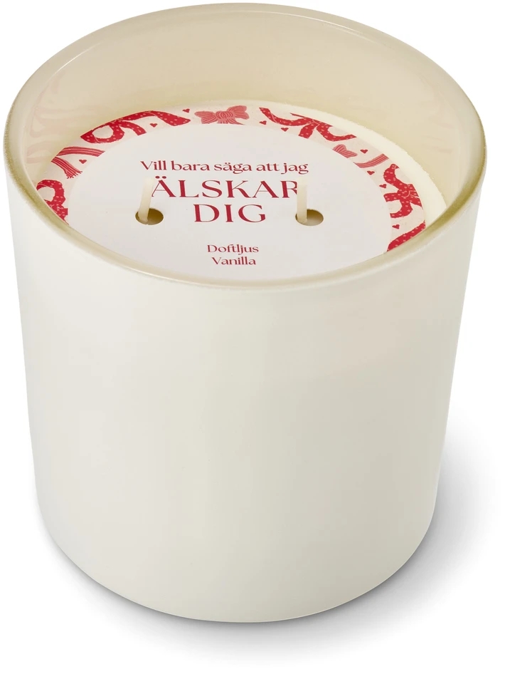 Budskap - Doftljus, Vanilla, brinntid 35 h, 300 gr - Rosa
