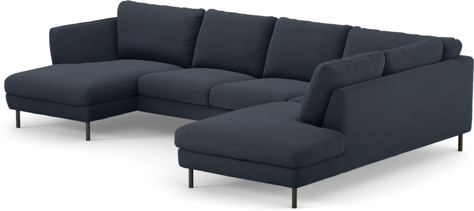 Madison Lux - 2-sits soffa med schäslong vänster och divan höger - Blå