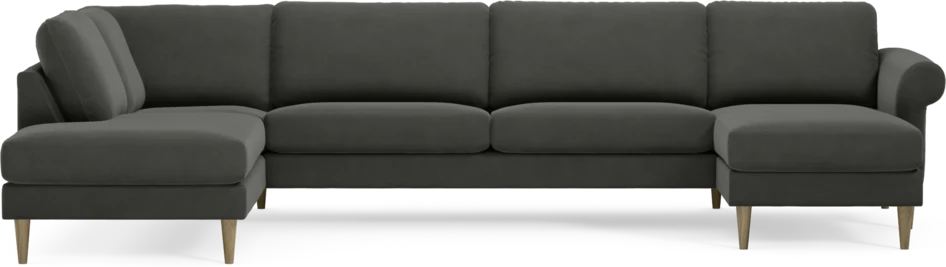 Bridge - 3-sits soffa med divan vänster och schäslong höger - Grå