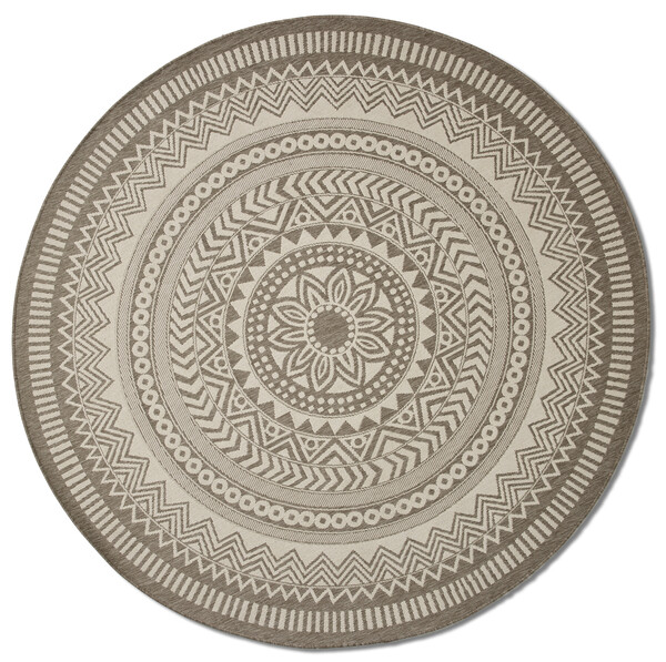 Enerum - Flatvävd matta, inom-/utomhus, Ø240 cm - Beige