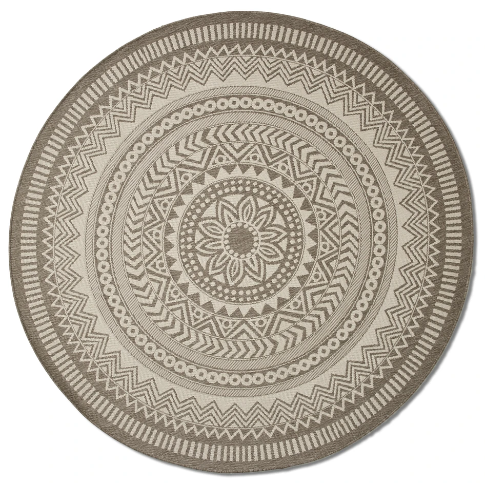 Enerum - Flatvävd matta, inom-/utomhus, Ø240 cm - Beige