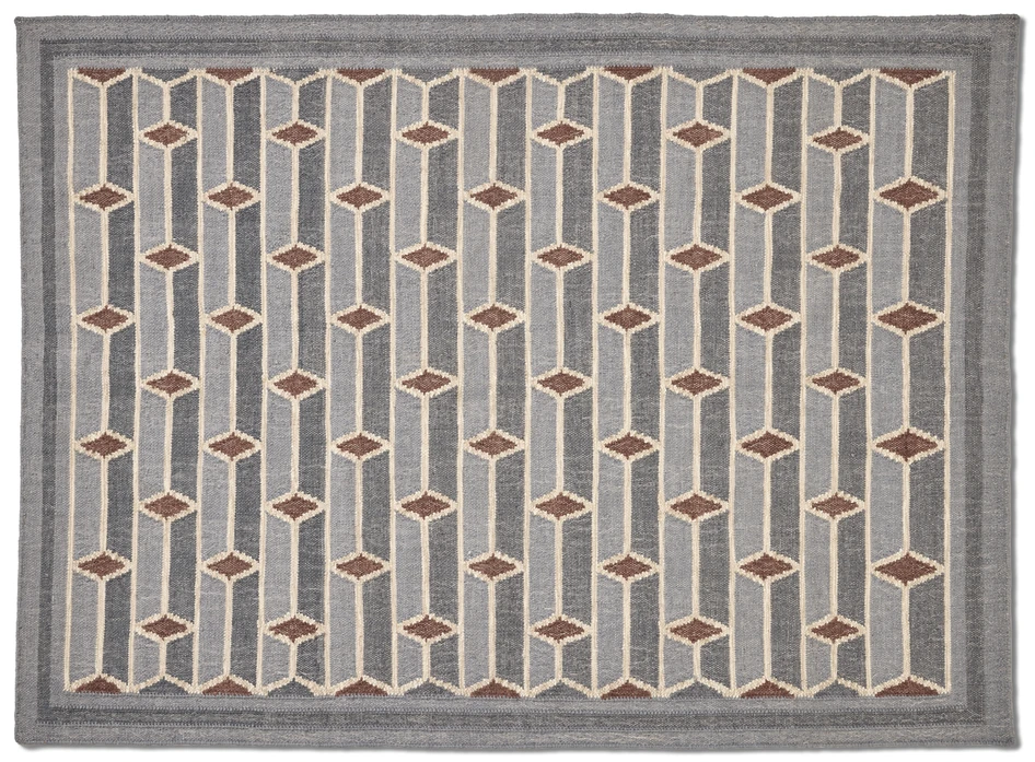 Gillis - Ullmatta handvävd, 160x230 cm - Blå
