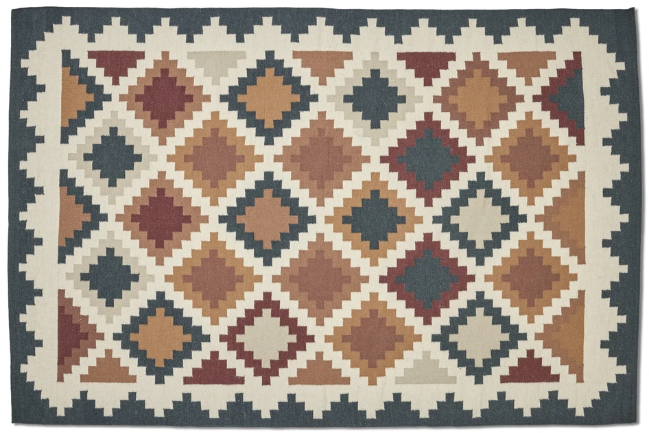 Kaely - Ullmatta, handvävd, 200x300 cm - Flerfärgad