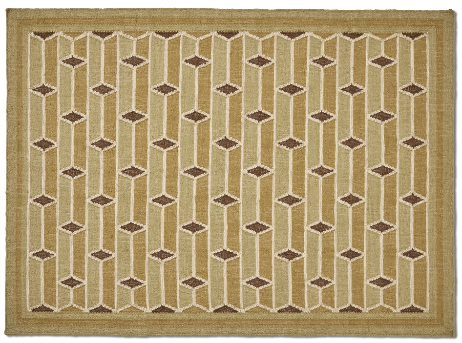 Gillis - Ullmatta handvävd, 200x300 cm - Grön