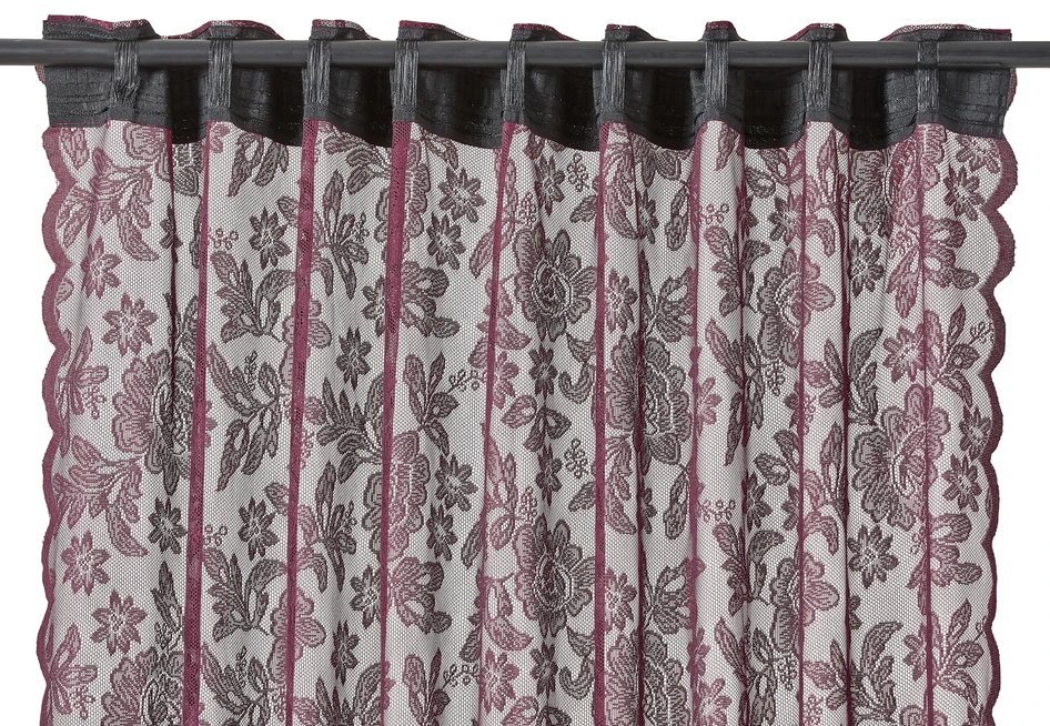 Lace - Gardin, 140x250 cm, 2-pack - Röd