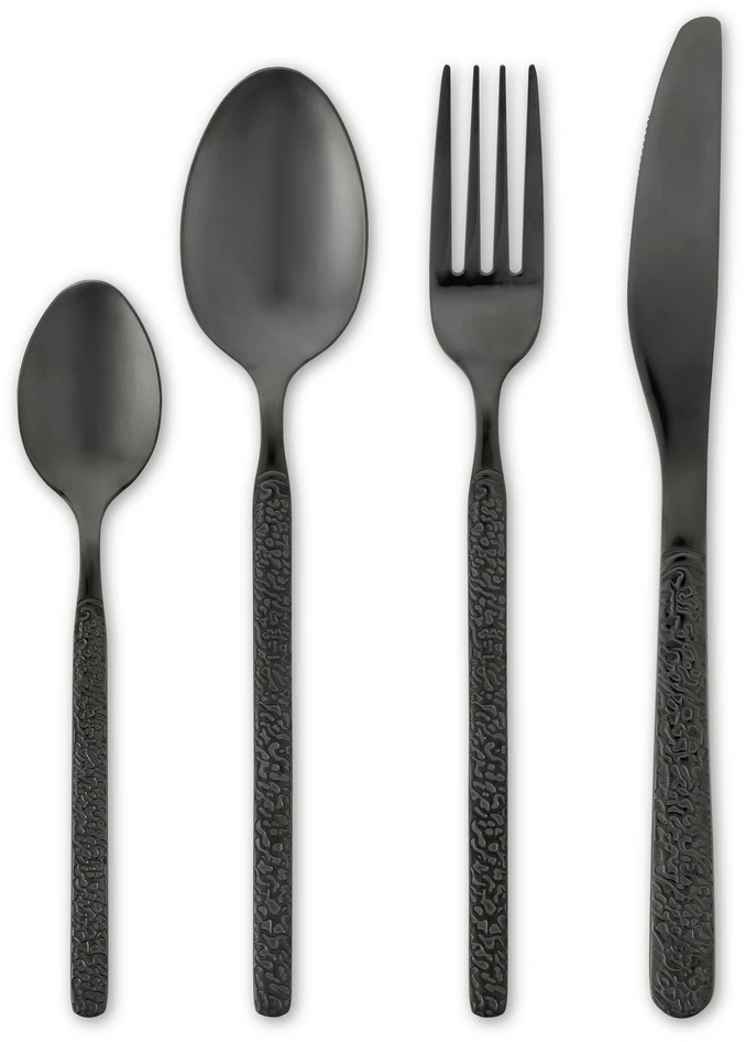 Samira - Bestickset, 16 delar - Svart