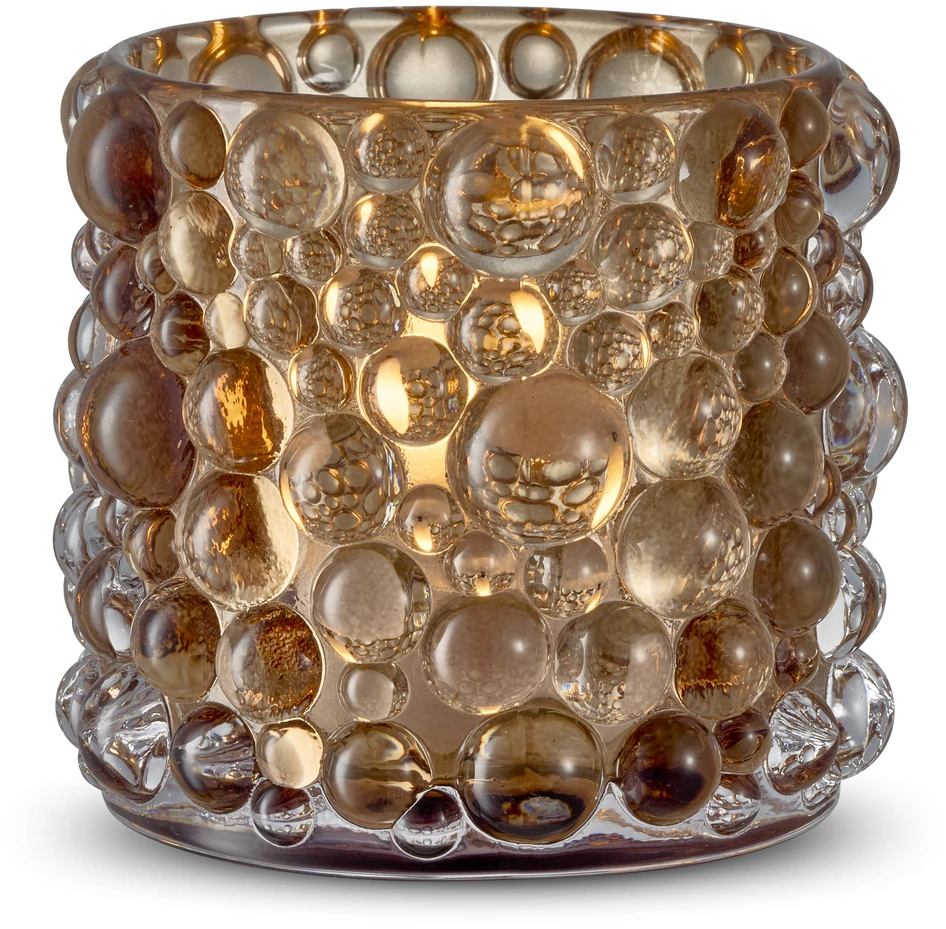 Bubble - Ljuslykta, H8 Ø9 cm - Brun