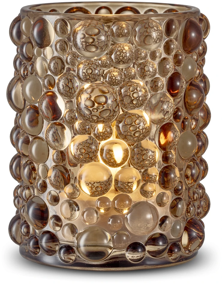 Bubble - Ljuslykta, H12 Ø10 cm - Brun