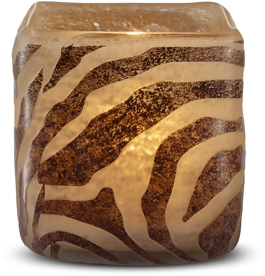 Cube - Ljuslykta, H 10,5 B 11 cm - Beige