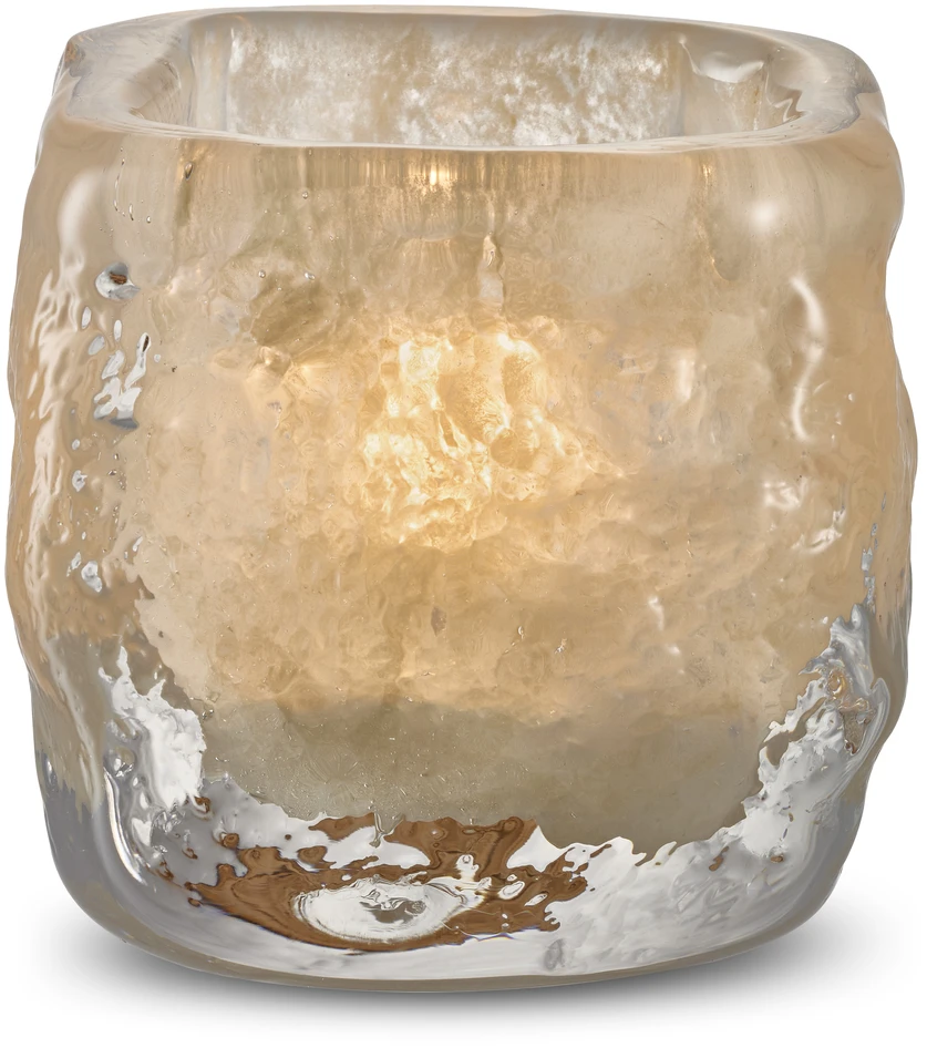 Cube - Ljuslykta, H 10,5 B 11 cm - Vit
