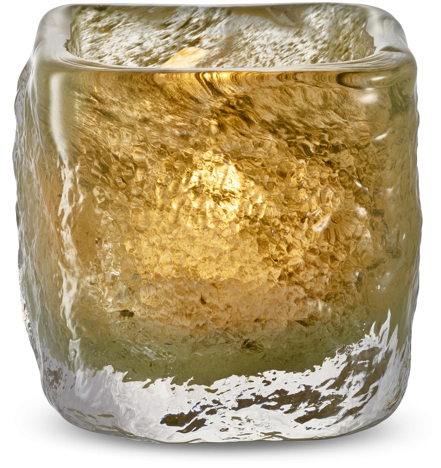 Cube - Ljuslykta, H 10,5 B 11 cm - Grön