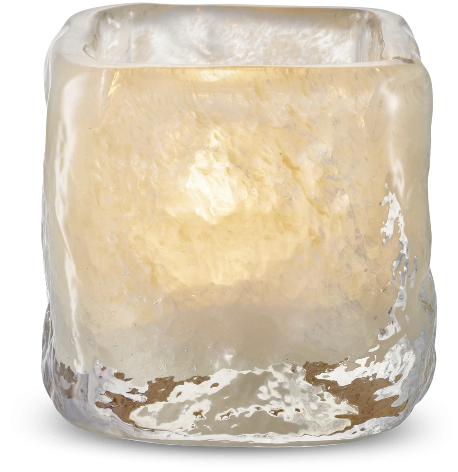 Cube - Ljuslykta, H 9,5 B 9 cm - Vit