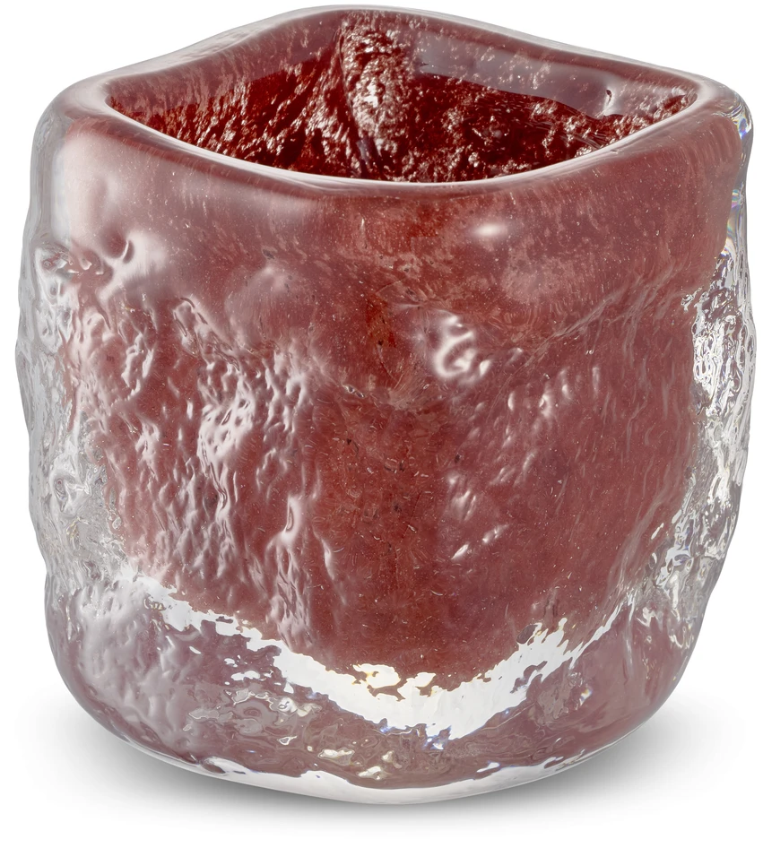 Cube - Ljuslykta, H 9,5 B 9 cm - Röd