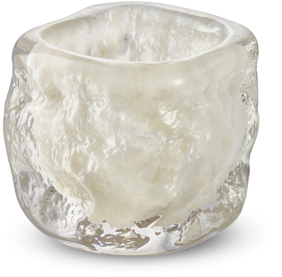 Cube - Ljuslykta, H 10,5 B 11 cm - Vit