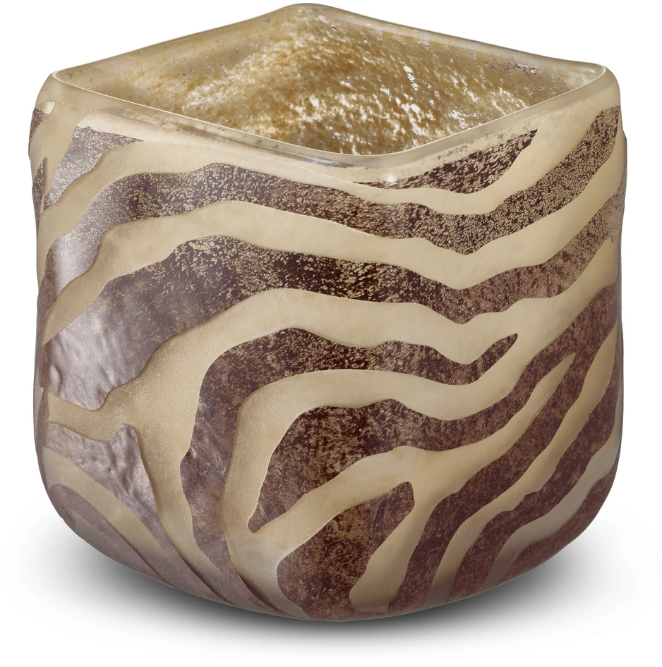 Cube - Ljuslykta, H 10,5 B 11 cm - Beige