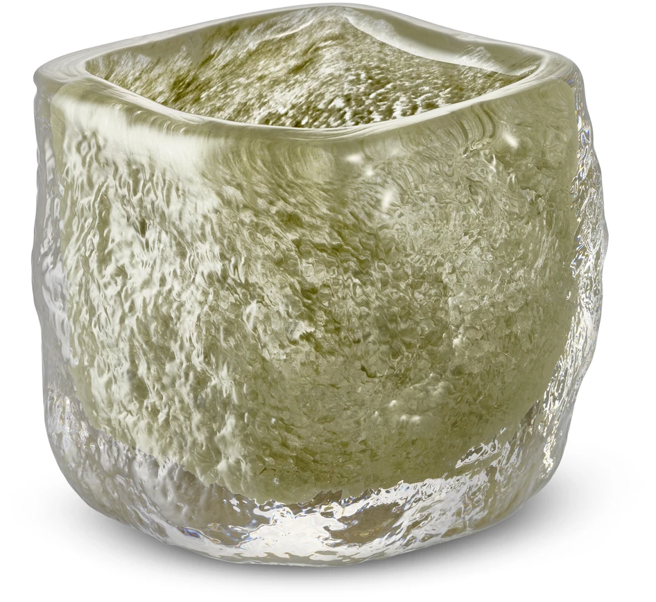 Cube - Ljuslykta, H 10,5 B 11 cm - Grön