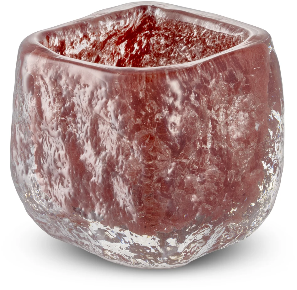 Cube - Ljuslykta, H 10,5 B 11 cm - Röd