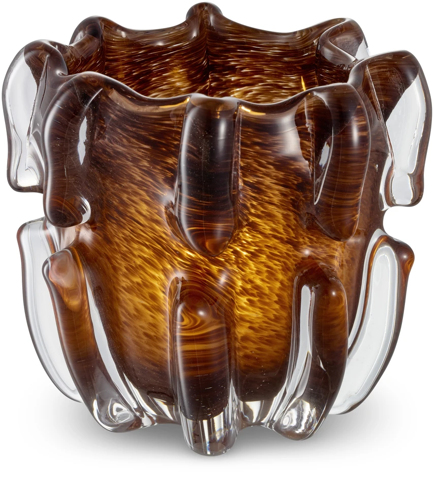 Bold - Ljuslykta, H 12,5 Ø 15 cm - Brun