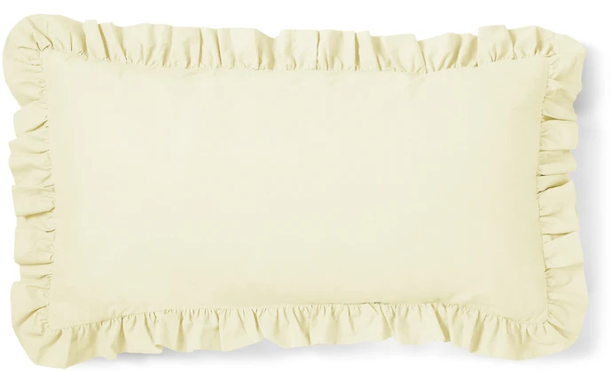 Bridgeport, Örngott till hotellkudde i garnfärgad bomull med volang, 50x90 cm 