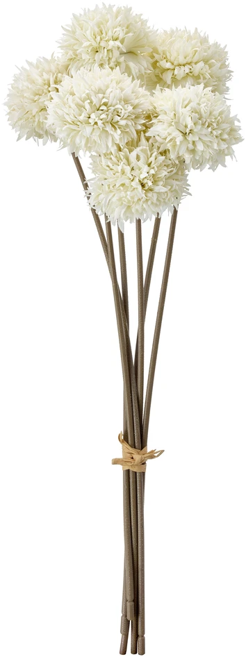 Bollblomma - Konstväxt, H44 cm, 6-pack - Vit