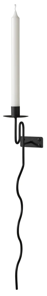 Curve - Ljusstake, L14 B7 H50 cm - Svart
