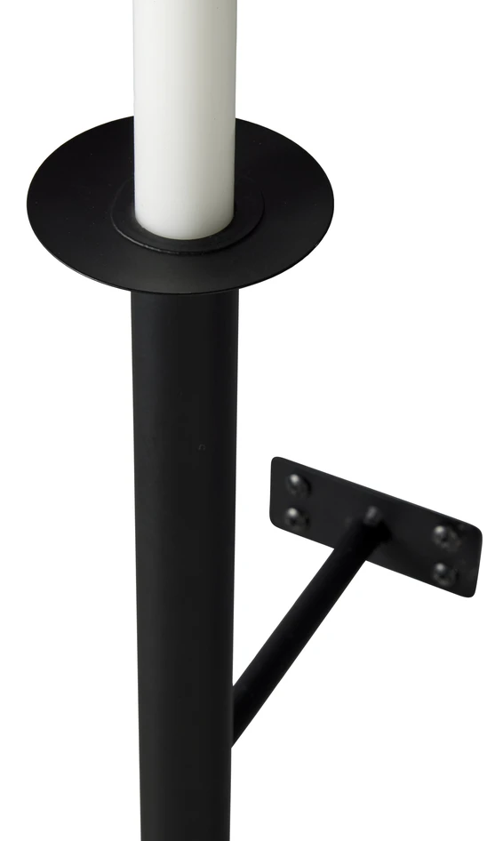 Raw - Ljusstake, L13 B7 H50 cm - Svart