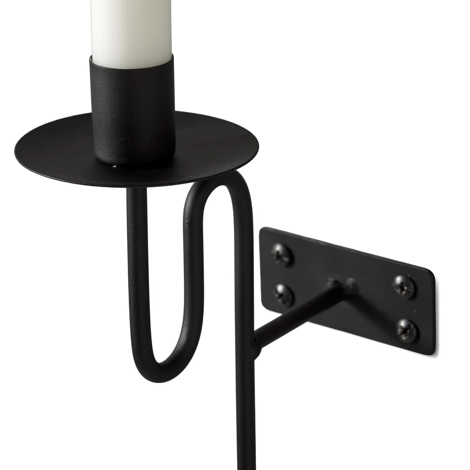 Curve - Ljusstake, L14 B7 H50 cm - Svart