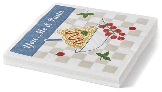 You me and pasta, Servett, 33x33 cm, 20-pack