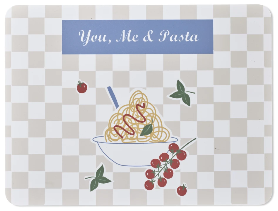 You me and pasta - Tablett i plast, 30x40 cm - Flerfärgad