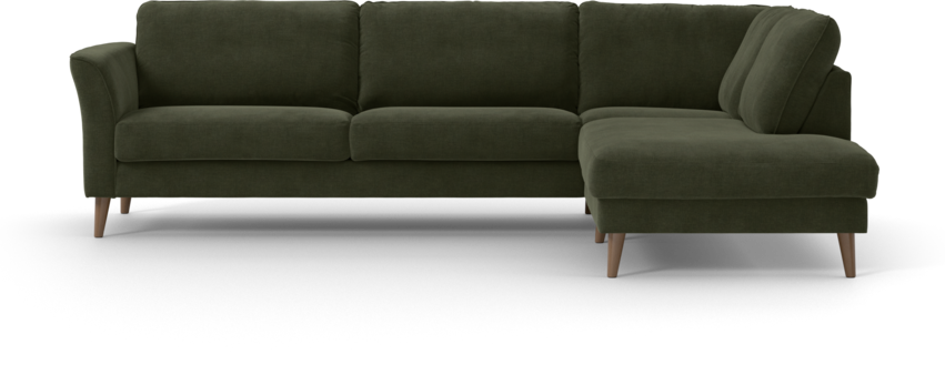 Bridge - 3-sits soffa med divan höger - Grön