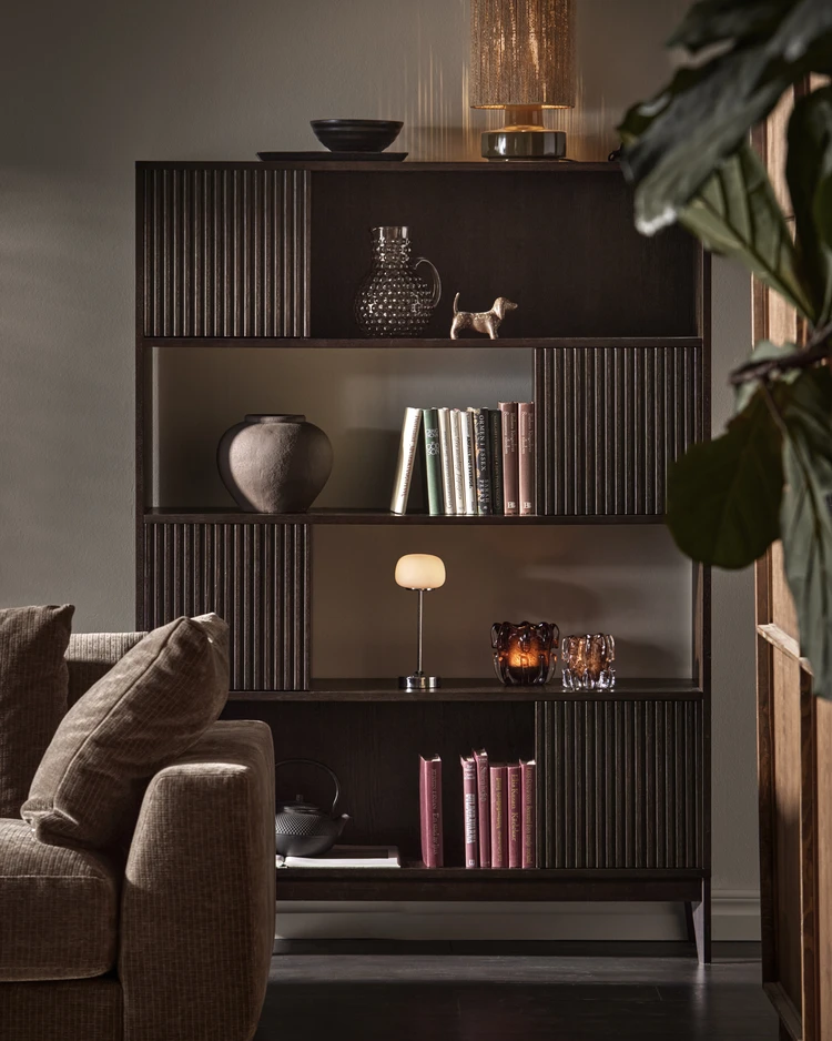 Astrid - Hylla med 4 hyllplan/dörrar, 120x33x167 cm - inspiration