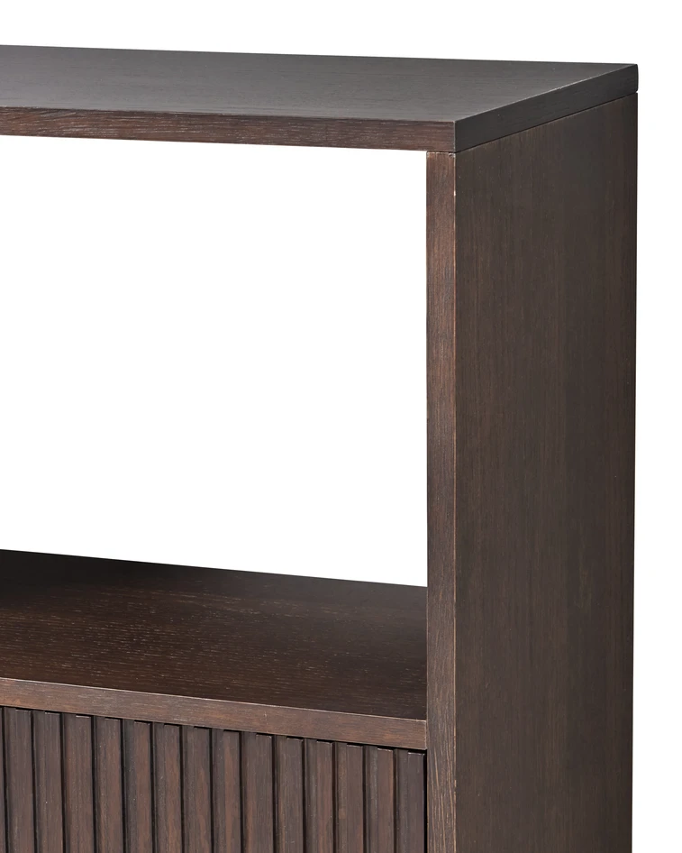 Astrid - Hylla med 2 hyllplan/dörrar, 100x33x93,5 cm - Brun