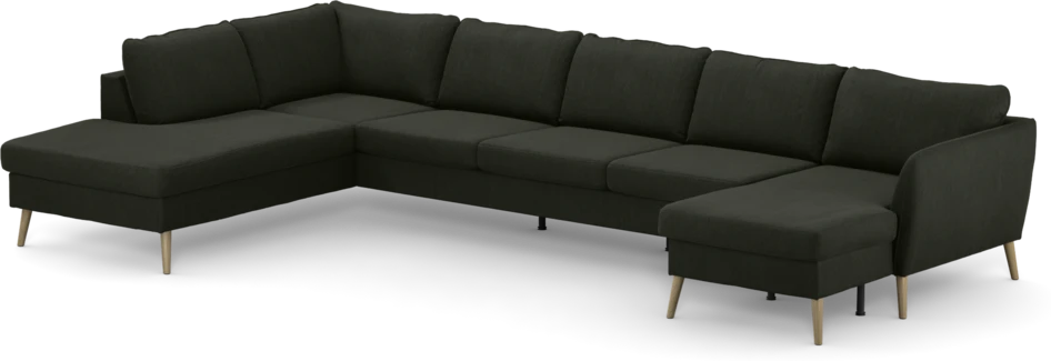 County - 4-sits soffa med divan vänster och schäslong höger - Grön