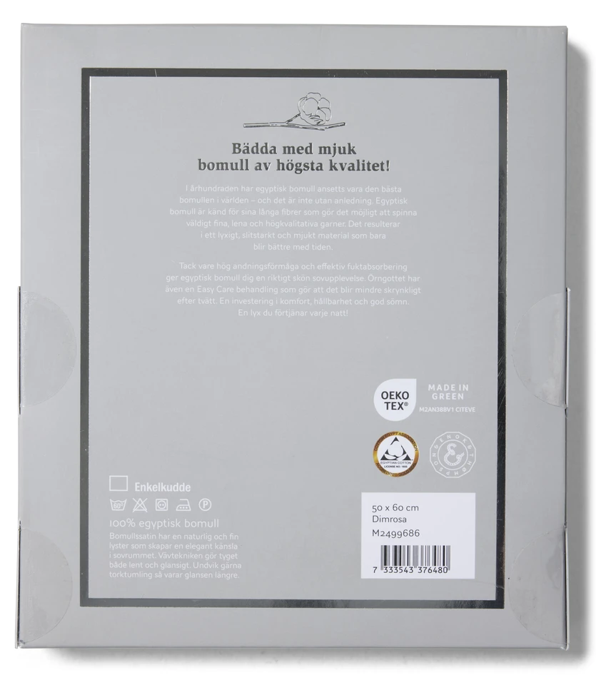 Ritz - Premium Quality - Örngott i egyptisk bomullssatin, 50x60 cm - Rosa