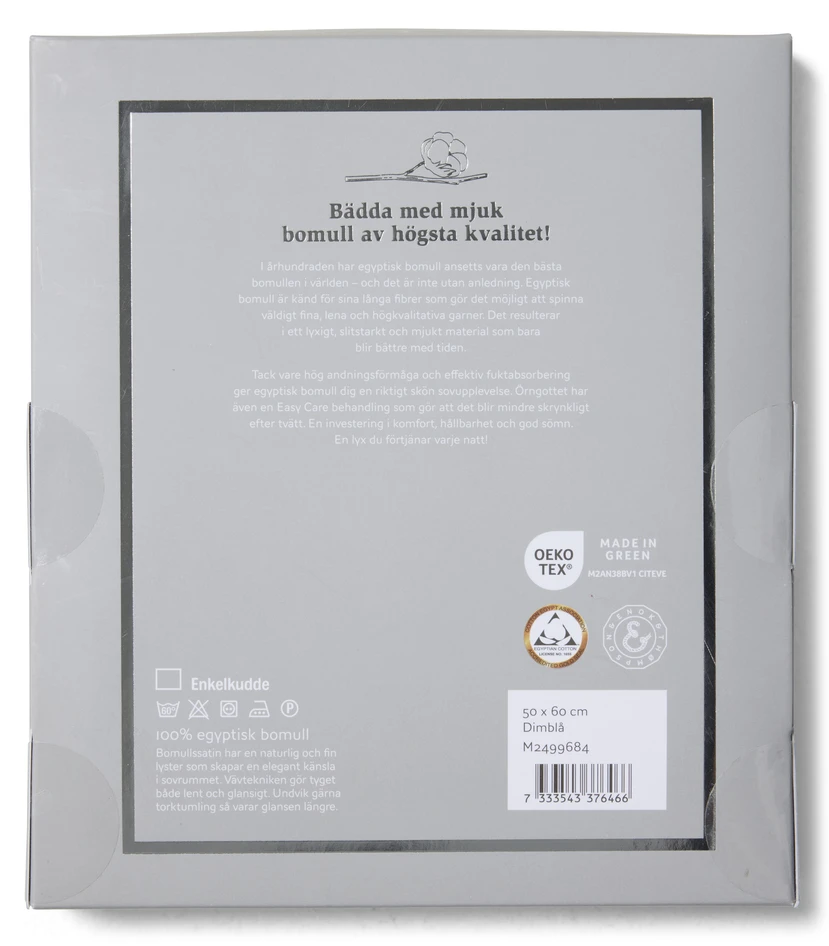 Ritz - Premium Quality - Örngott i egyptisk bomullssatin, 50x60 cm - Blå