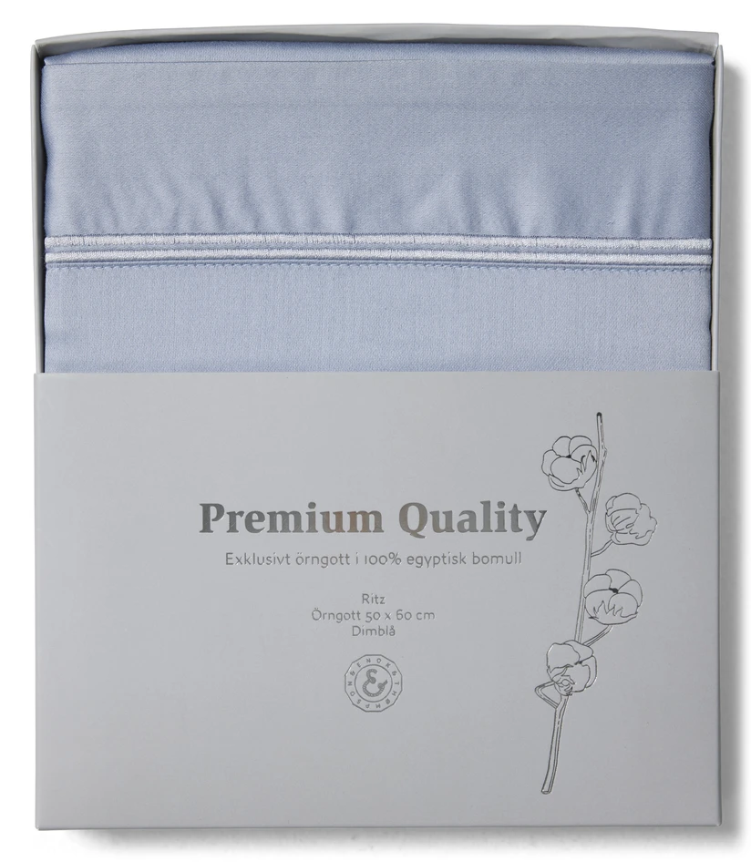Ritz - Premium Quality - Örngott i egyptisk bomullssatin, 50x60 cm - Blå