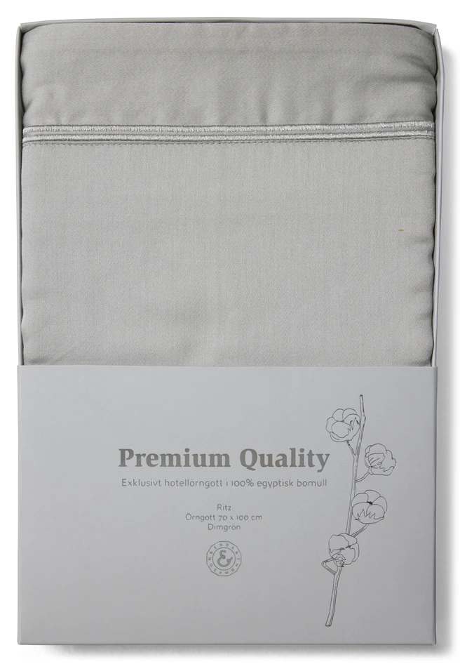 Ritz - Premium Quality - Örngott till hotellkudde i egyptisk bomullssatin, 70x100 cm - Grön