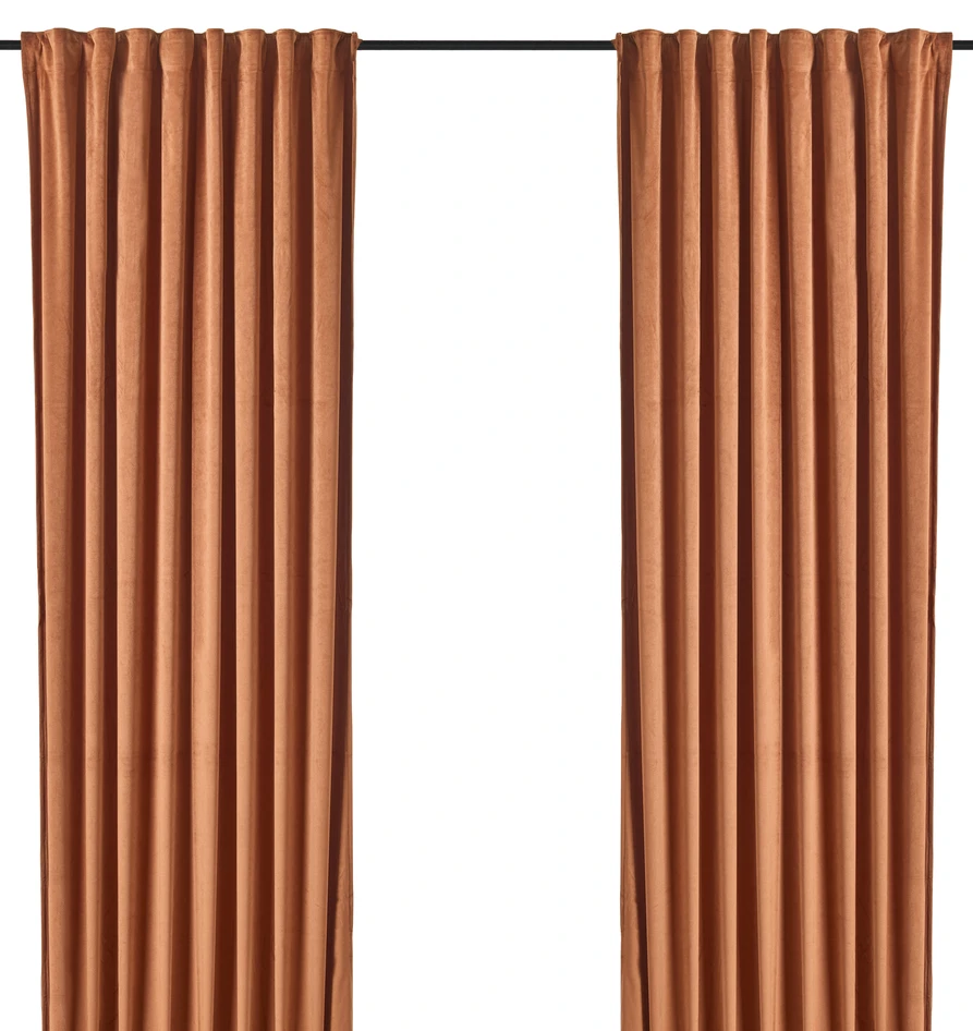 Gabrielle  - Gardin, 2-pack, 135x250 cm - Orange
