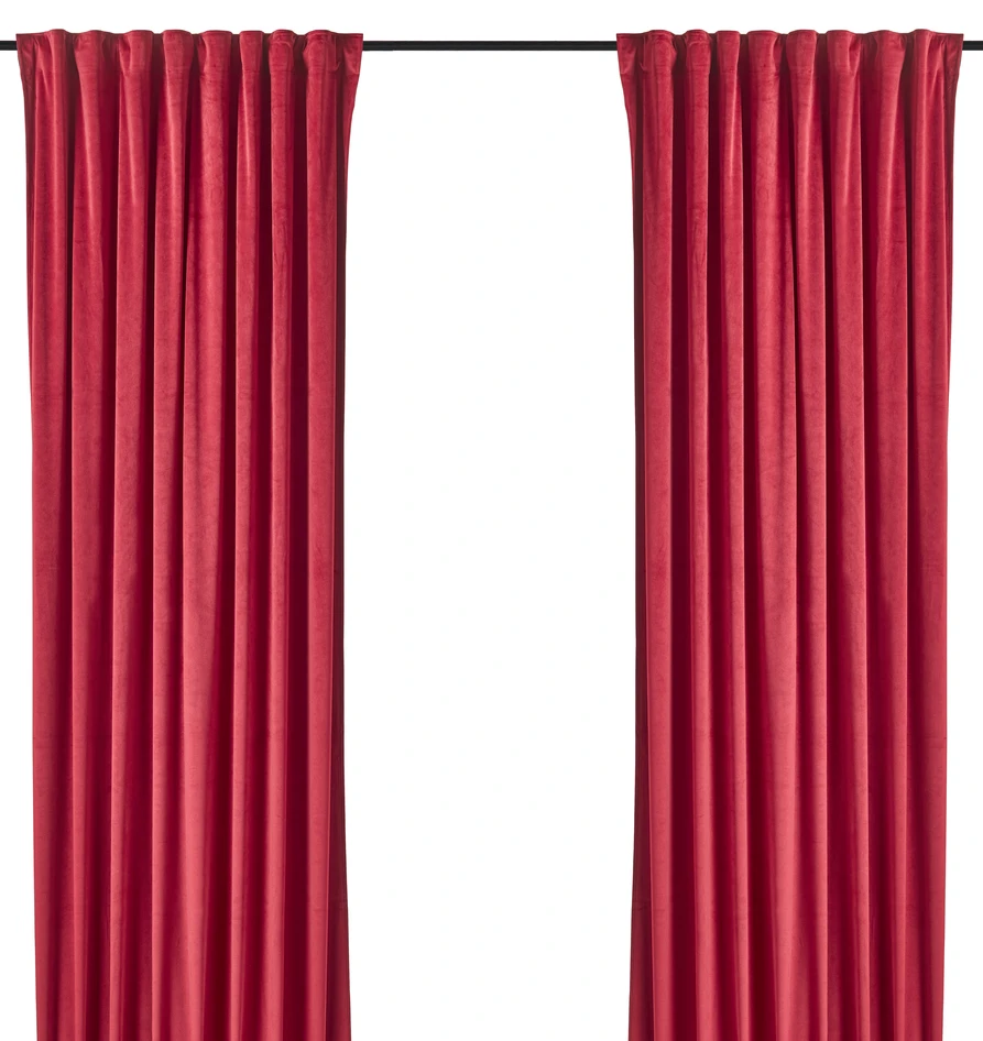 Gabrielle  - Gardin, 2-pack, 135x250 cm - Röd