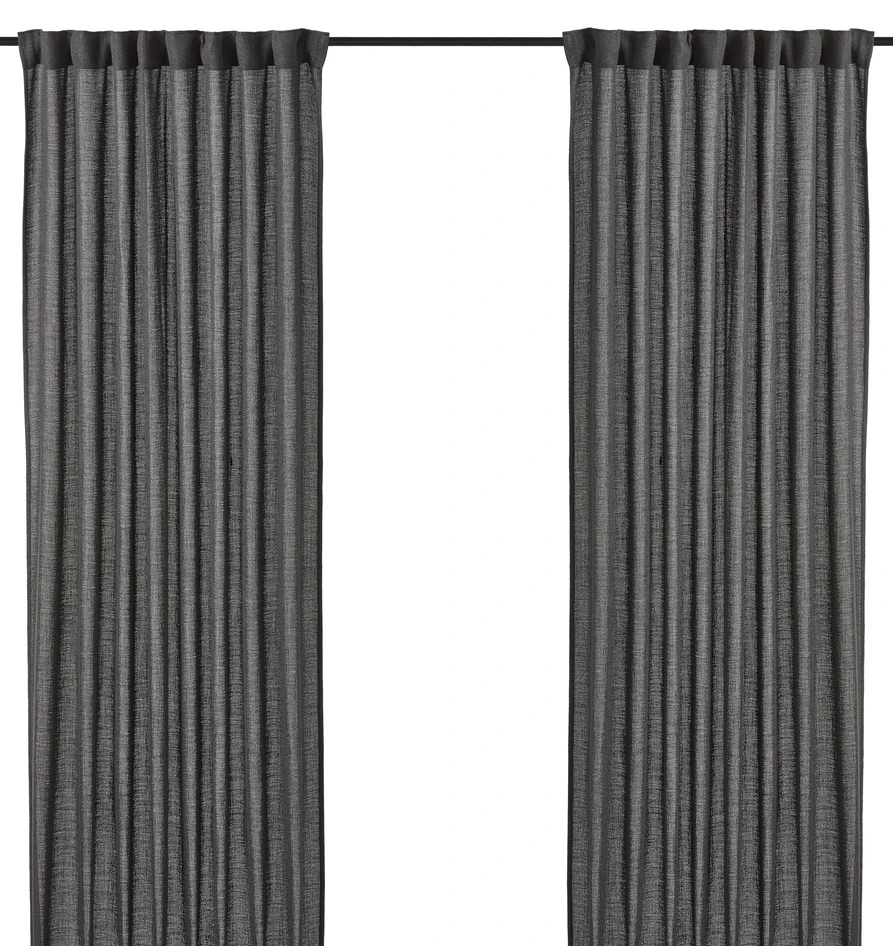 Lina - Gardin, 2-pack, 140x250 cm - Svart