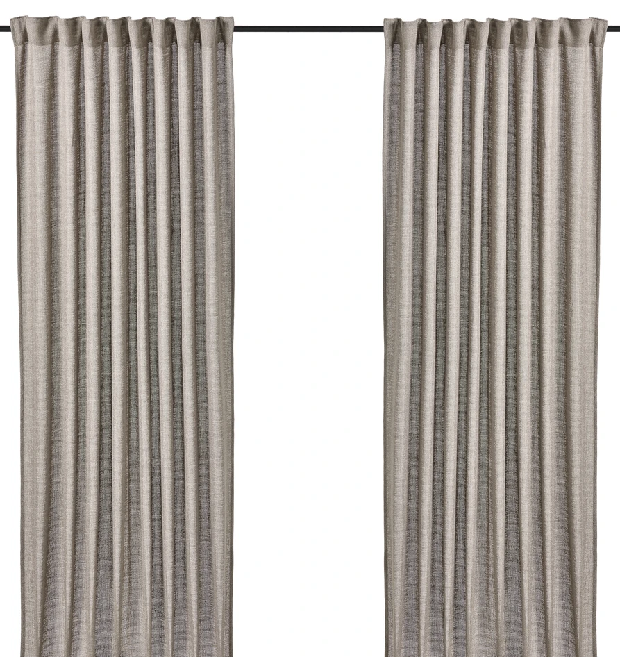 Lina - Gardin, 2-pack, 140x250 cm - Brun