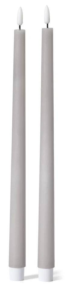 Skimra - LED-ljus, 2-pack, H37,5 Ø2,4 cm, exkl batteri 2xAAA, timerfunktion - Grå