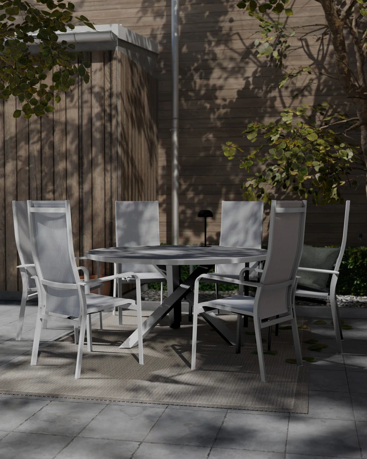 Modena - Utegrupp med bord och 6 reclinerstolar - inspiration