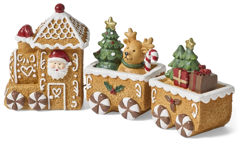 Pepparkakståg - Pepparkakståg, L20,5 H9 cm - Flerfärgad
