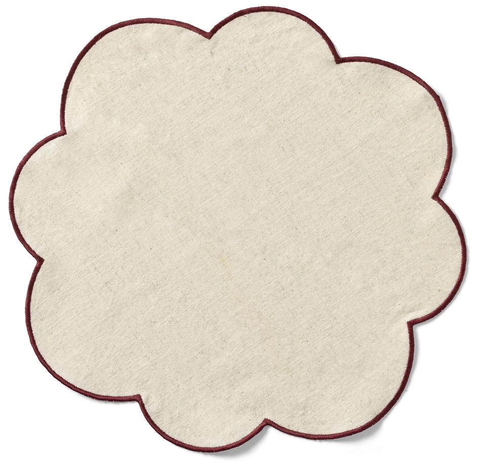 Lia - Tablett/servett i bomull/lin, 2-pack, Ø40 cm - Beige
