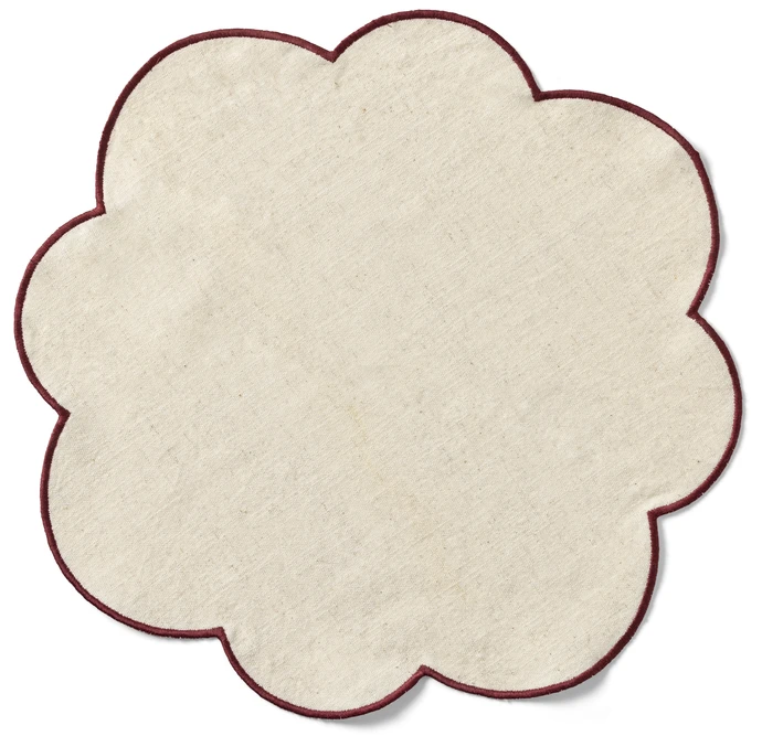 Lia, Tablett/servett i bomull/lin, 2-pack, Ø40 cm